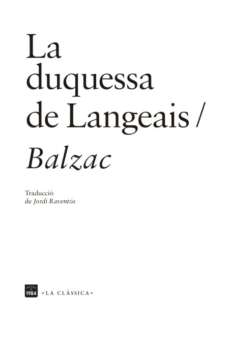 La Duquessa de Langeais
