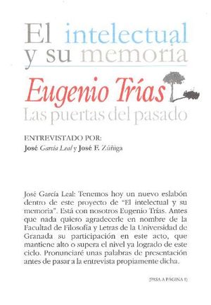 EUGENIO TRIAS. LAS PUERTAS DEL PASADO