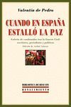 CUANDO EN ESPAÑA ESTALLÓ LA PAZ