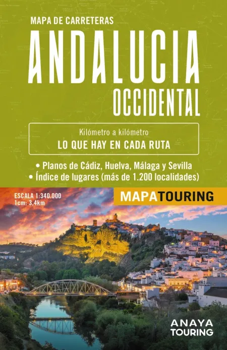 Mapa de Carreteras de Andalucía Occidental (Desplegable), Escala 1:340. 000