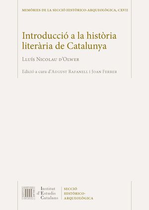 INTRODUCCIÓ A LA HISTÒRIA LITERÀRIA DE CATALUNYA